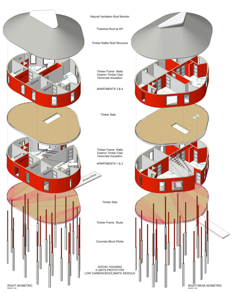Comunidad Sostenible River-Park en CR 1 Riverpaark isométrico extruido